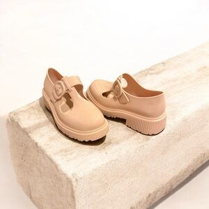 Melissa Beige Flats with Buckle Detail